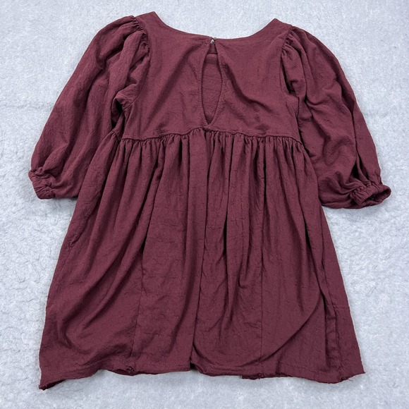 Free People Beach Dress Women's XS Purple Get Obsessed Babydoll Puff Oversized - Picture 11 of 13